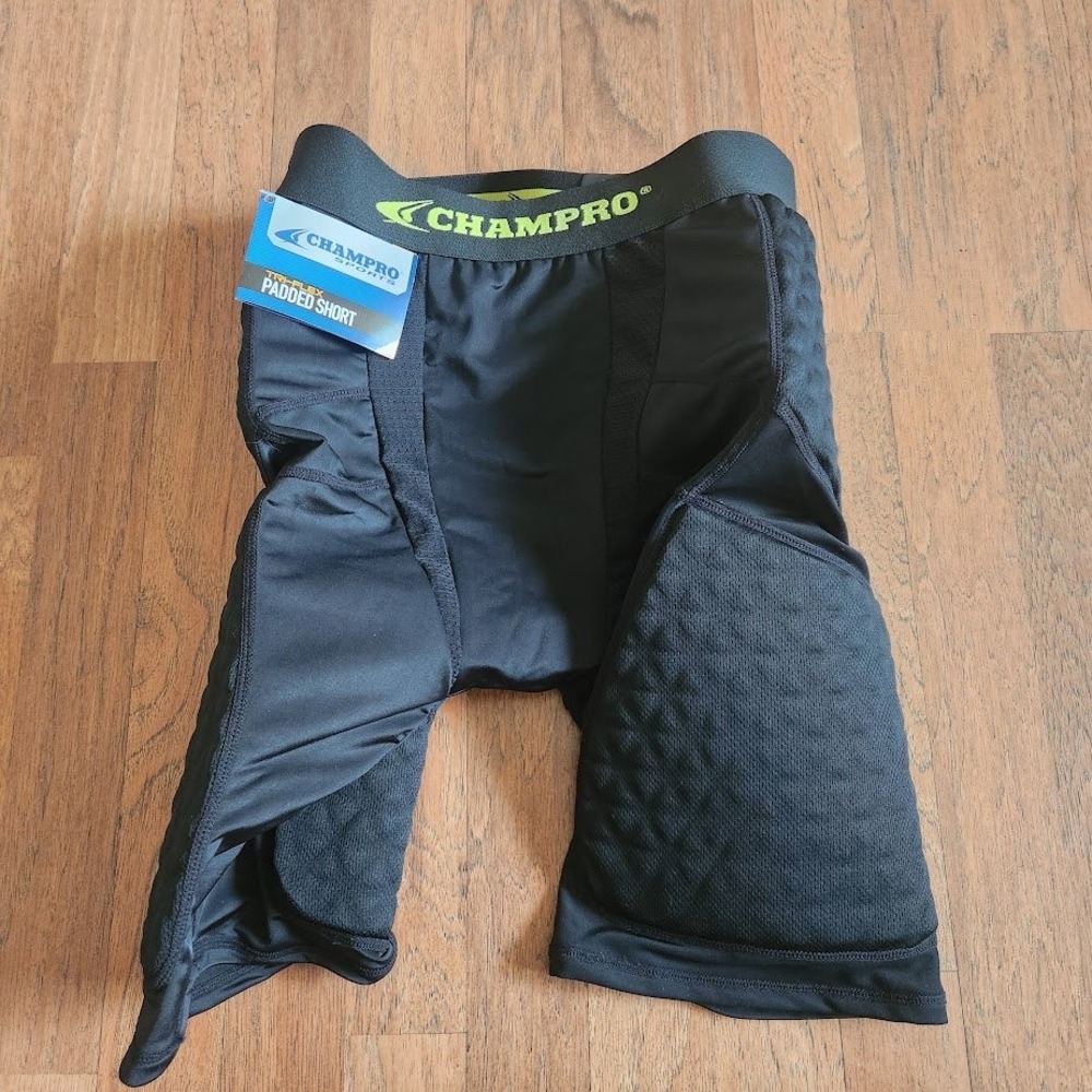Champro Tri-Flex Padded Shorts Adult XL Black Impact Protection NEW 555